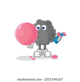 the black cloud chewing gum vector. cartoon character