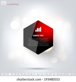 Black cloud computing background with web icons. Social network. Mobile app. Infographic elements.