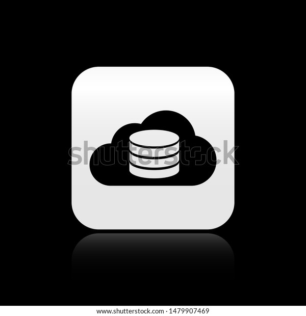 Black Cloud Database Icon Isolated On Stock Vector Royalty Free