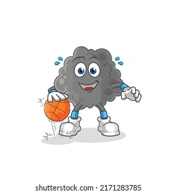 the black cloud dribble basketball character. cartoon mascot vector