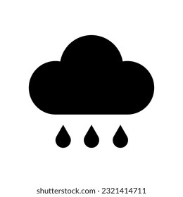 Black cloud drops icon. Vector illustration. stock image.