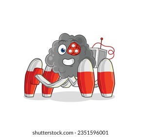 the black cloud future robot vector. cartoon character