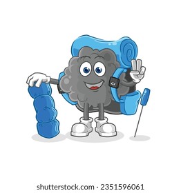 the black cloud go camping mascot. cartoon vector