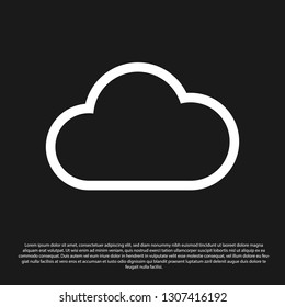 Black Cloud icon isolated on black background. Vector Illustration