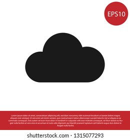Black Cloud icon isolated on white background. Vector Illustration