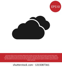 Black Cloud icon isolated on white background. Vector Illustration