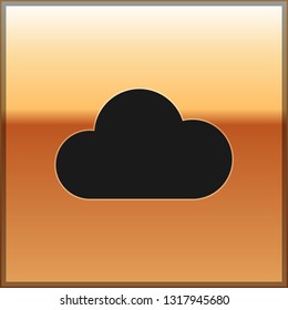 Black Cloud icon isolated on gold background. Vector Illustration