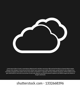 Black Cloud icon isolated on black background. Vector Illustration