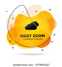 Black Cloud icon isolated on white background. Fluid color banner. Vector Illustration
