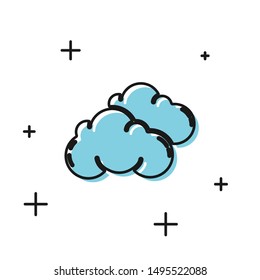 Black Cloud icon isolated on white background.  Vector Illustration