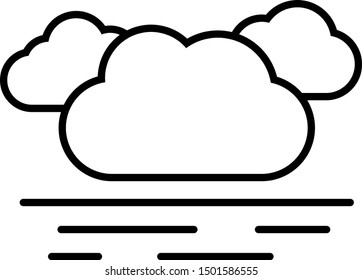 Black Cloud icon isolated on white background.  Vector Illustration