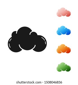 Black Cloud icon isolated on white background. Set icons colorful. Vector Illustration