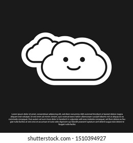 Black Cloud icon isolated on black background.  Vector Illustration