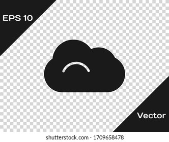 Black Cloud icon isolated on transparent background. Vector Illustration