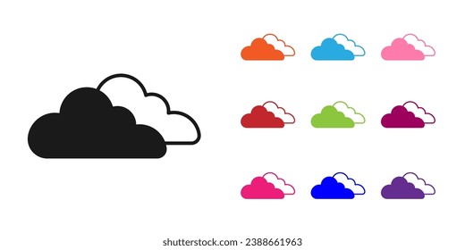 Black Cloud icon isolated on white background. Set icons colorful. Vector