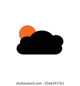 Black cloud icon logo design template isolated illustration