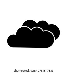 black cloud icon, sign, symbol, pictogram isolated on a white background