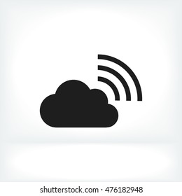 black cloud icon, vector best flat icon EPS