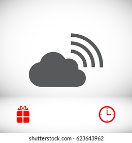 black cloud icon, vector best flat icon EPS
