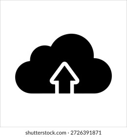 Icono negro de la nube con la flecha blanca que apunta hacia arriba