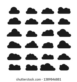 Black cloud icons - vector 2 
