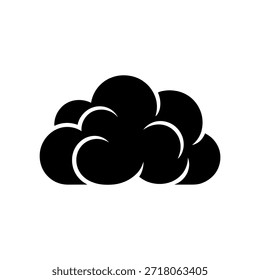 Una ilustración de la nube negra contra un fondo blanco, un gráfico atmosférico simple.