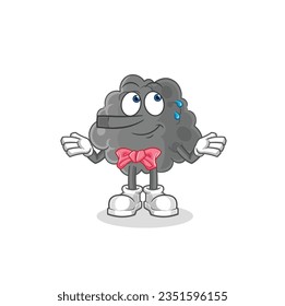 Die schwarze Wolke ähnelt dem Charakter Pinocchio. Cartoon-Maskottvektor