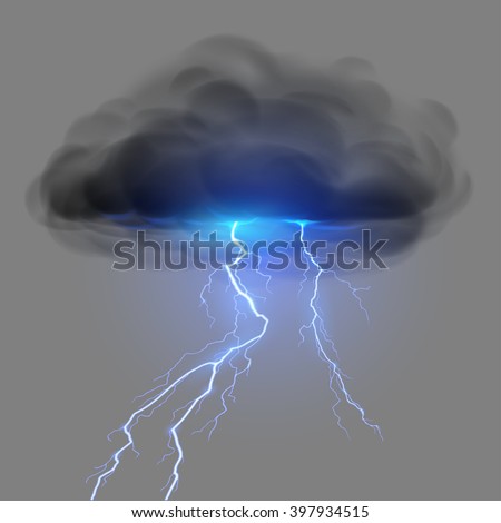 Black cloud with lightning