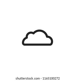 black cloud line icon. Isolated on white. Upload icon.  Upgrade sign. Share button. Weather, sky symbol.