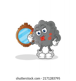 the black cloud make up mascot. cartoon vector