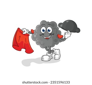 the black cloud matador with red cloth illustration. character vector