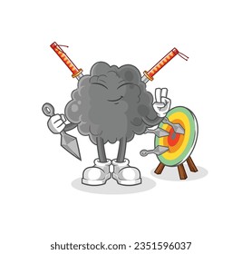 the black cloud ninja cartoon. character vector