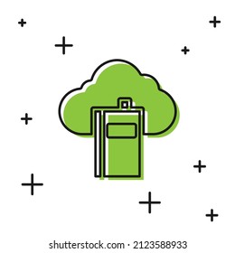 Black Cloud or online library icon isolated on white background. Internet education or distance training.  Vector Illustration