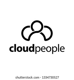 black Cloud People Infinite Logo Design Inspiration