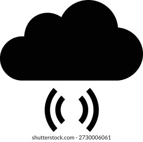 Black cloud with radiating signal waves below white