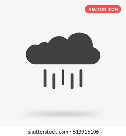 Black cloud rain vector icon on white background