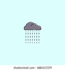 Black cloud with raining icon vector illustration.