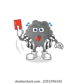 the black cloud referee with red card illustration. character vector
