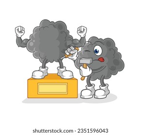 the black cloud sculptor character. cartoon mascot vector
