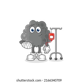 the black cloud sick in IV illustration. character vector