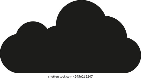 Schwarze Wolke Silhouette Grafik-Symbol - Stock-Vektorgrafik