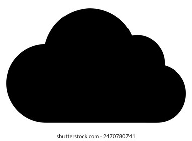 Black cloud silhouette isolated icon. Vector illustration