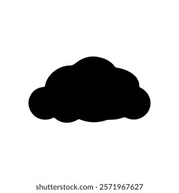 Black Cloud silhouette vector illustration on white background.