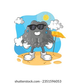 the black cloud sunbathing in summer. character vector