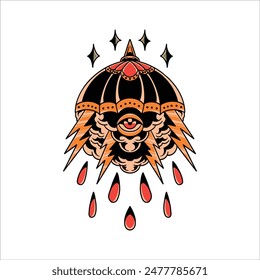 black cloud tattoo vector design