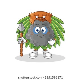the black cloud tribal man mascot. cartoon vector