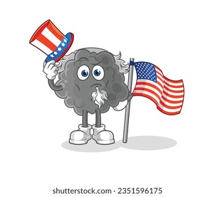 the black cloud uncle sam character. cartoon mascot vector