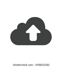 Black cloud upload icon design