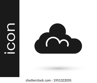 Black Cloud weather icon isolated on white background.  Vector