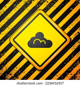 Black Cloud weather icon isolated on yellow background. Warning sign. Vector